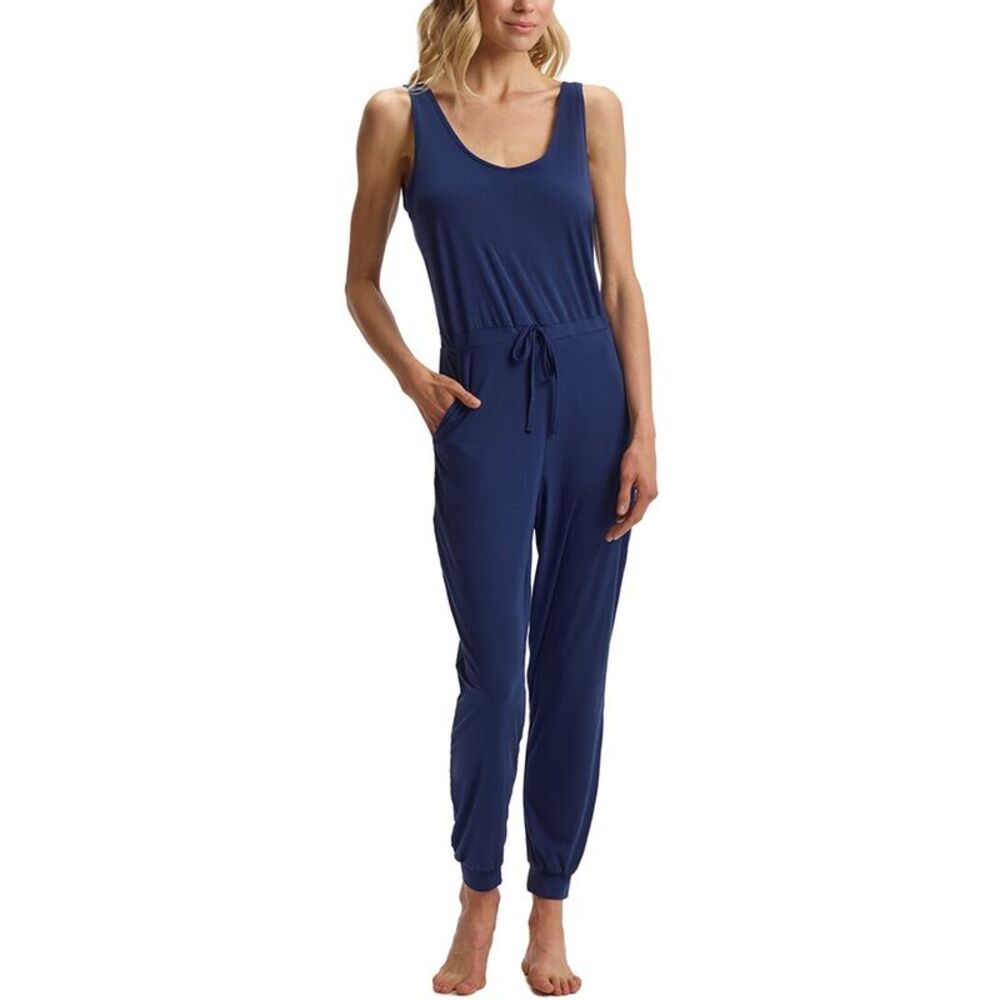 Women's Navy Blue Pajama Jumpsuit